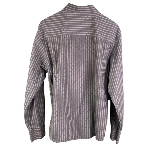 191 Unlimited Gray Embroidered Front Cuffs‎ Floral Scrolls Long Sleeve Shirt XL - Picture 5 of 9